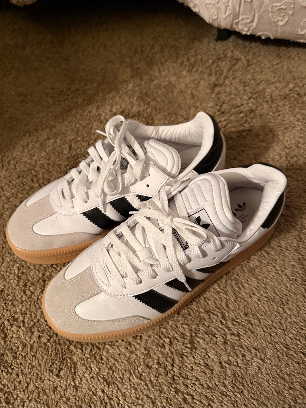 adidas Samba Leather Sneakers - White, Black, Gum